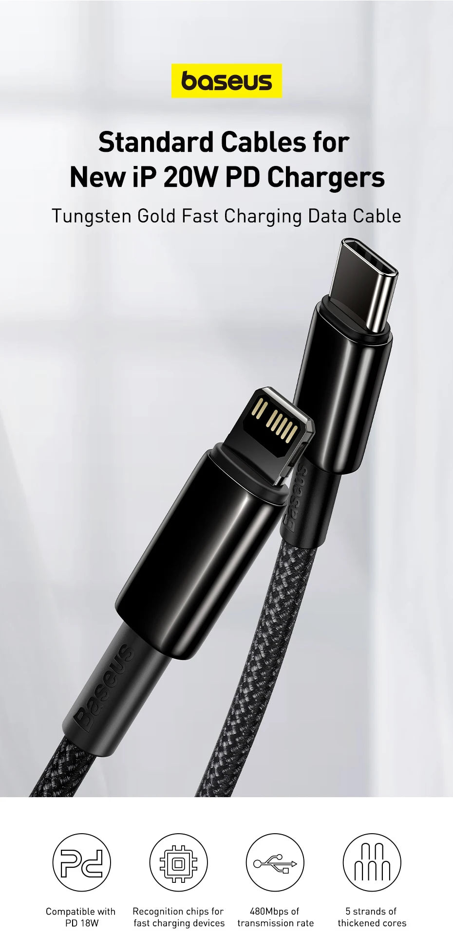 Baseus 20W USB C Cable for iPhone 14 13 11 8 XR PD Fast Charge for iPhone 12 SE USB Type C Cable Fast Charging for Macbook Cable.