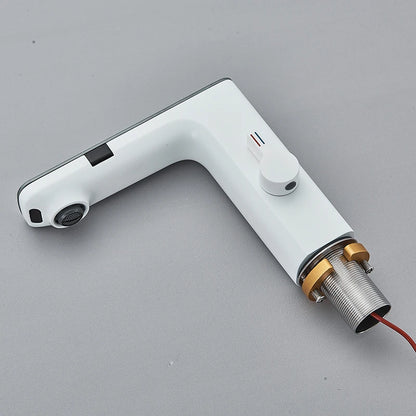 Touchless Sensor Basin Faucet Smart Digital Display Bathroom Sink Faucet Grey Sense Hot Cold Water Mixer Tap Battery Power