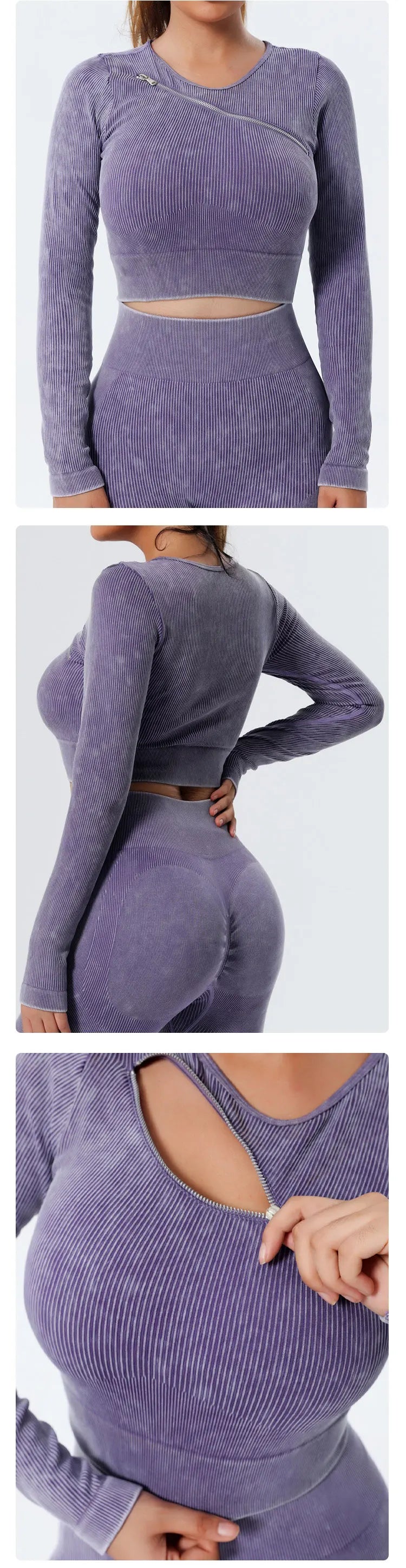 Yoga Suit High Waist Leggings Running Training Tights Sports Outfits Long Sleeve Crop Top Bra Seamless Fitenss Set Fitness Wear
