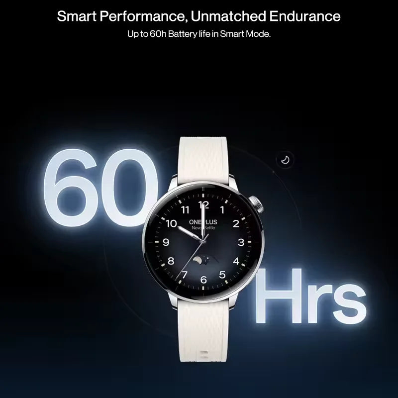Global Version OnePlus Watch 3 43mm Smartwatch 1.32inches AMOLED Display Up to 60H Battery Life Wear OS by Google GPS NFC.