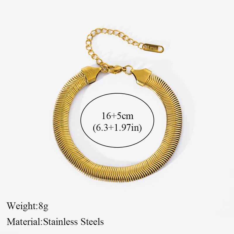 EILIECK 316L Stainless Steel Twisted Bracelet Bangles For Women Trendy 18K Gold Plated Wrist Chain Waterproof Jewelry Gift Party.