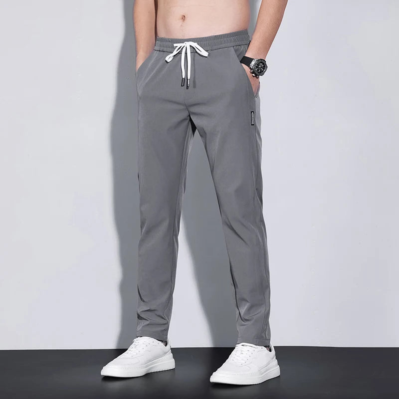 New Spring Summer Men's Casual Pants Slim Pant Straight Thin Trousers Male Fashion Stretch Khaki Jogging 28-38.