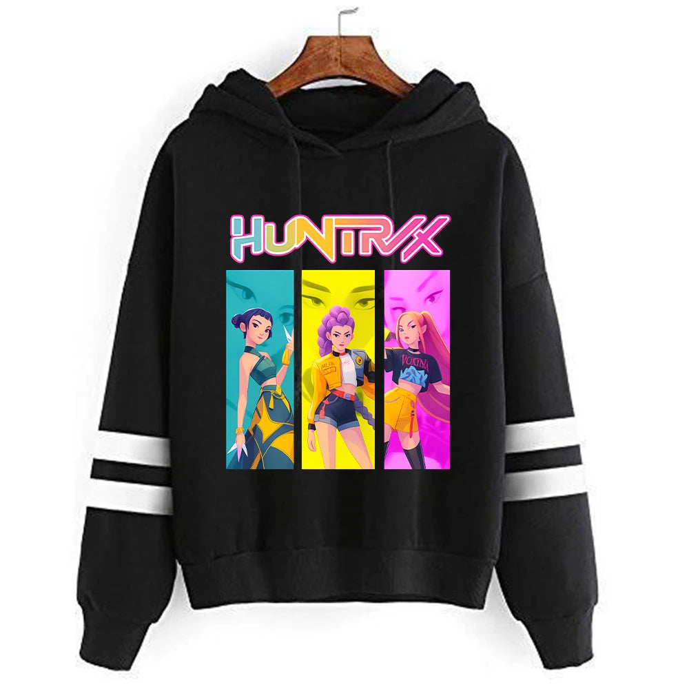 Kpop Demon Hunters Anime Hoodie Woman Clothing Saja Boys Cosplay Cartoon Graphic Sweatshirts Y2k Daily Casual Hooded Pullovers.
