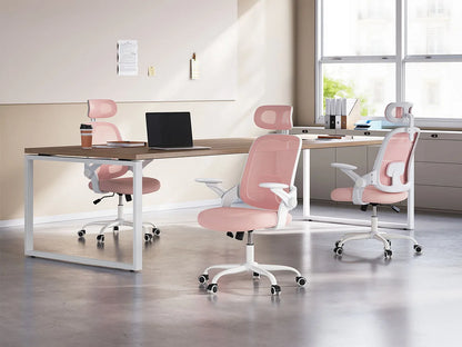 WOLTU Ergonomischer Netz-Bürostuhl, anhebbarer Gaming-Stuhl mit Kopfstütze, verstellbare Lordosenstütze, drehbarer Computerstuhl mit hoher Rückenlehne