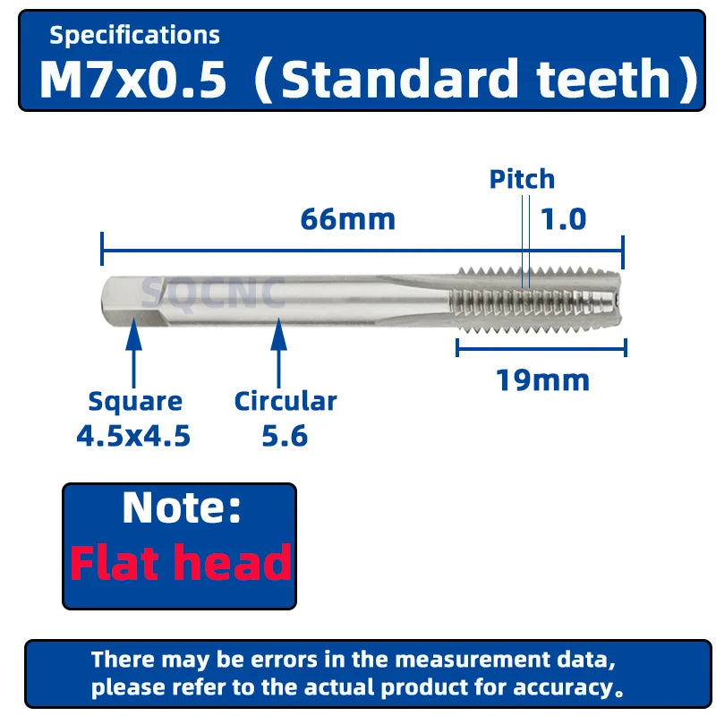 SIQICNC Rechtsgewindebohrer HSS Maschinenstecker Gewindebohrer Metrisches Gewindebohrer Bohrgewindewerkzeug M2 M3 M4 M6 M7 M8 M10 M12 M14 Handwerkzeuge