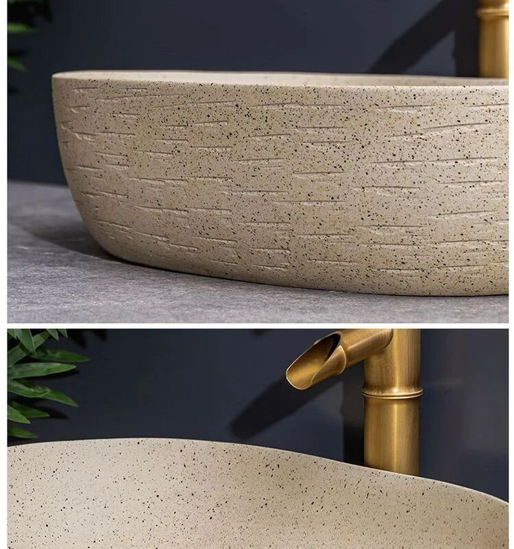 Modernes Badezimmerwaschbecken im nordischen Stil zum Waschen von Händen und Gesicht, minimalistisches Design, individuell gestaltet