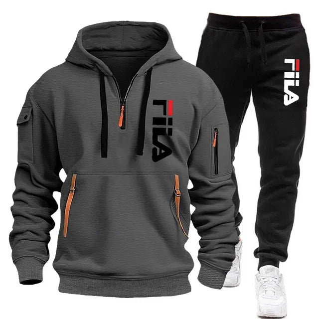 Autumn and winter men's sportswear sets, trendy brand clothing sweatshirt sets, and casual design oversized long-sleeved sweatsh