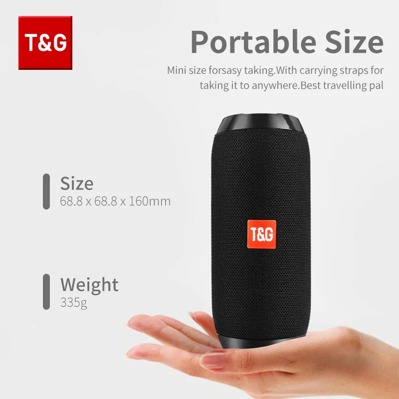 Bluetooth Speaker T&G TG117 Portable TWS Sound Box Waterproof Loudspeaker Outdoor Stereo Surround Speakers Support TF FM Radio.