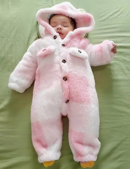 Baby-Strampler für Jungen und Mädchen, kariert, mit Kapuze, langärmelig, Plüsch-Overall, Winter, warmer Body, Kleidung für Kleinkinder im Alter von 3–24 Monaten.