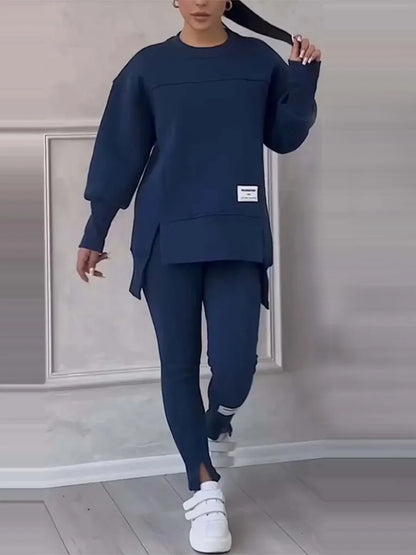 New Women's Fashion Casual Sweatshirt + Trousers Cover Autumn Winter O Neck Long-sleeved Hoodie Women's Suit Sports 2piece Set