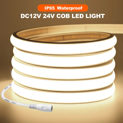 12V 24V Tuya Smart WiFi COB Neon Strip Waterproof 0.5M 5M 10M 20M 320LED/M Flexible LED Tube Tape for Kitchen Cabinet Room Decor.