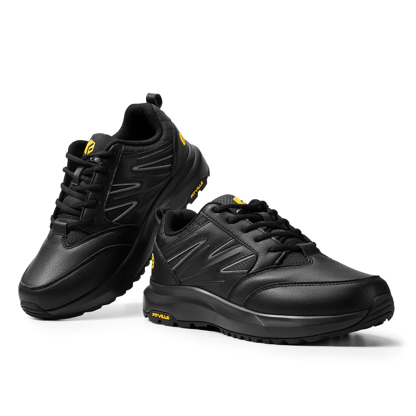 FitVille Men'S Widened Hiking Waterproof Outdoor Work Hiking Shoes With Arch Support To Relieve Heel Pain Lightweight Non-Slip