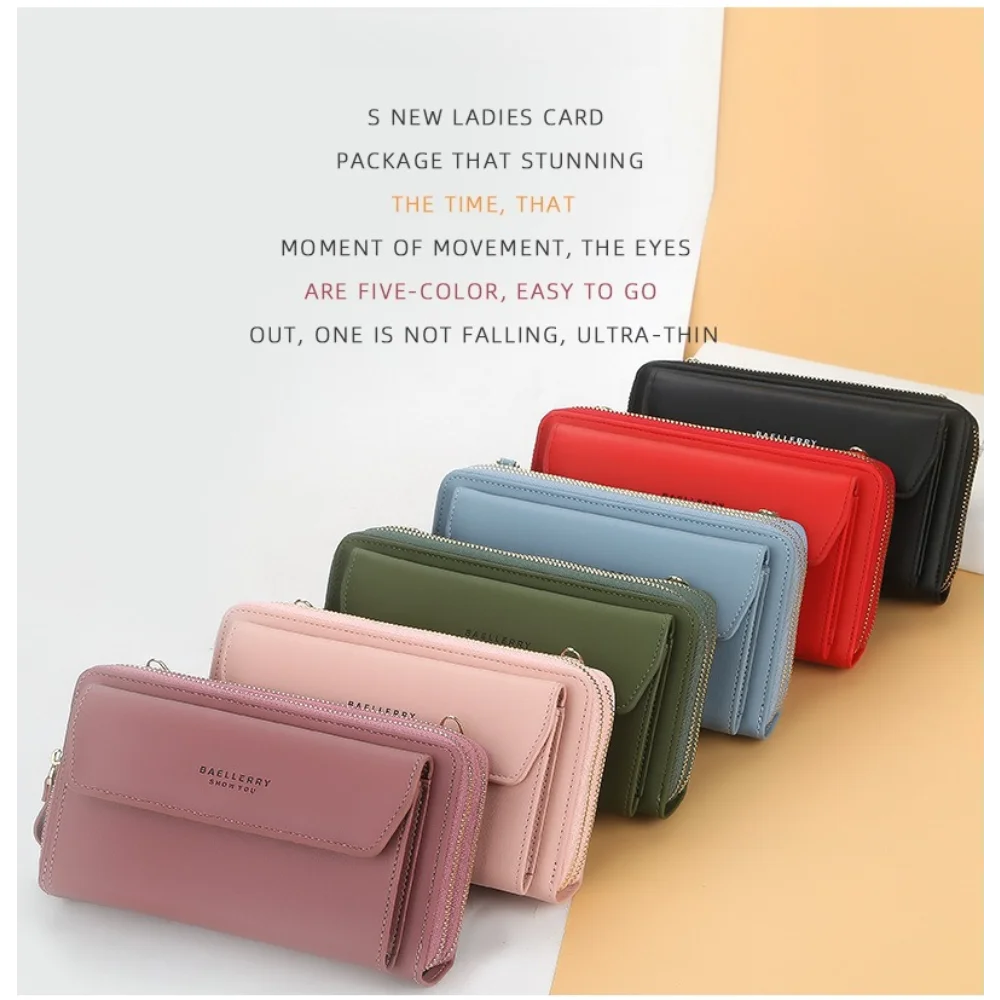 Personalized Name Women's Fashion Multi Functional Wallet Large Capacity Shoulder Bag with Double Zipper Versatile Women's Bag.