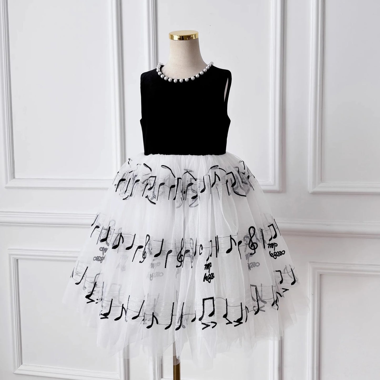 Gesticktes Tüllkleid für schwarze Mädchen, Perlenklavier, Performance-Kleid, Bühnenausstattung, Outfits, Sommer, Blumenspitze, formelle Kostümkleidung.