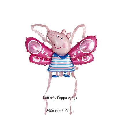 Cartoon Peppaed Schweine Geburtstag Party Dekoration George Seite Pappteller Einweg Geschirr Ballon Für Kind Event Liefert.