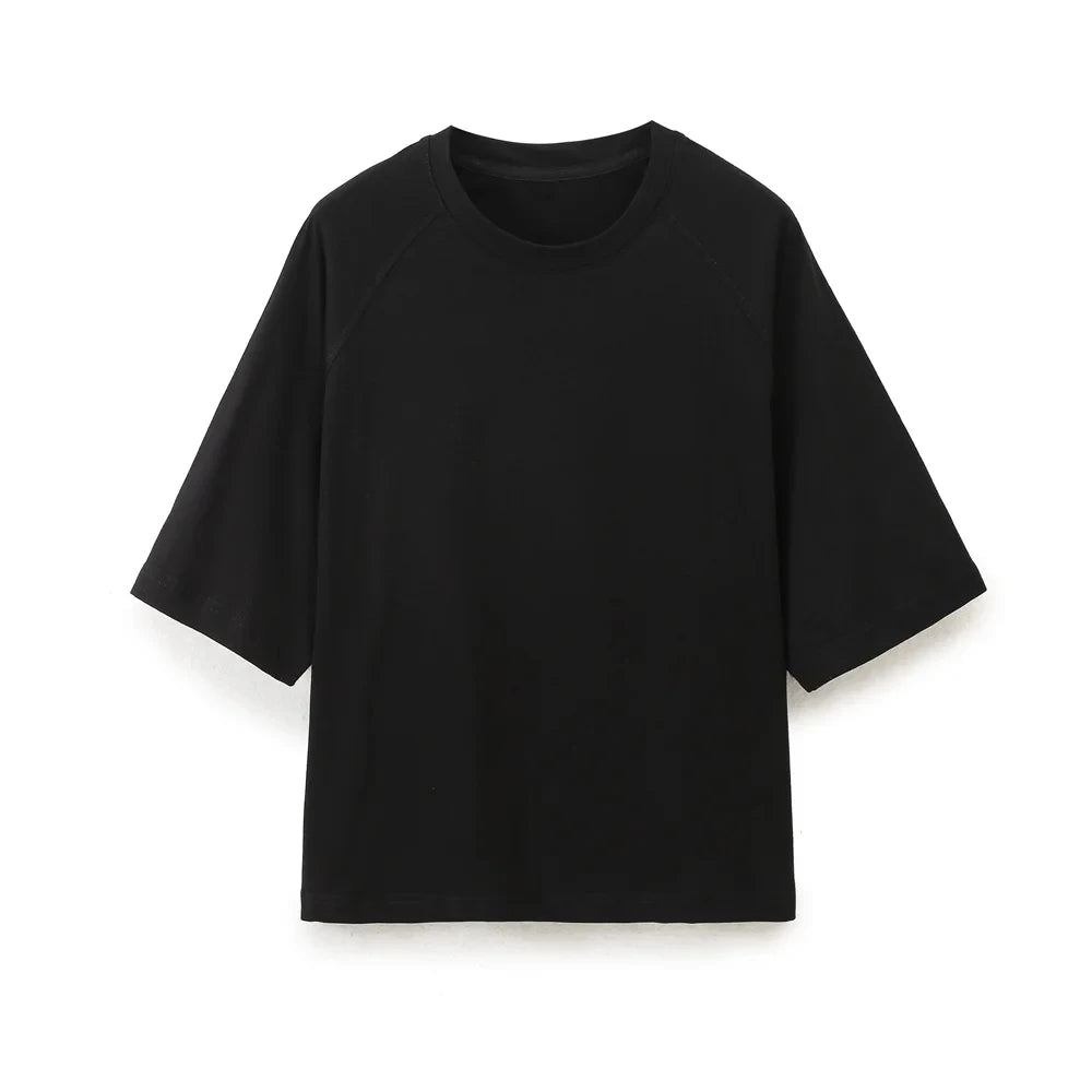 HH Women Casual Sport Pant Suit Vintage Solid Short Sleeve O Neck T-Shirt + Drawstring Jogging Pants Woman Commuting Sets