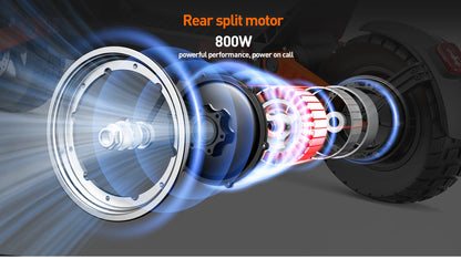 JOYOR S8E Electric Scooter, 800W Motor 48V 26AH Battery Adult E-Scooter 10 Inch Tires, 45km/h Max Speed Front & Rear Disc Brake.