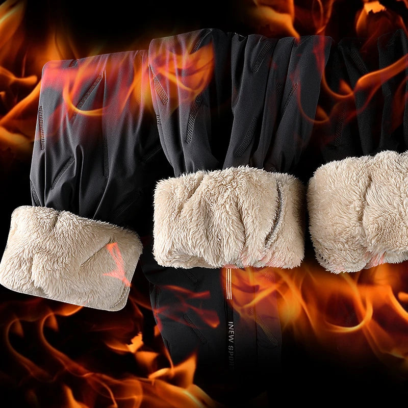 Winter Verdickte Frauen Hosen Lange Warme Einfarbig Gerade Hosen Kälte Widerstand Damen Plüsch Sport Lange Kordelzug Hose.