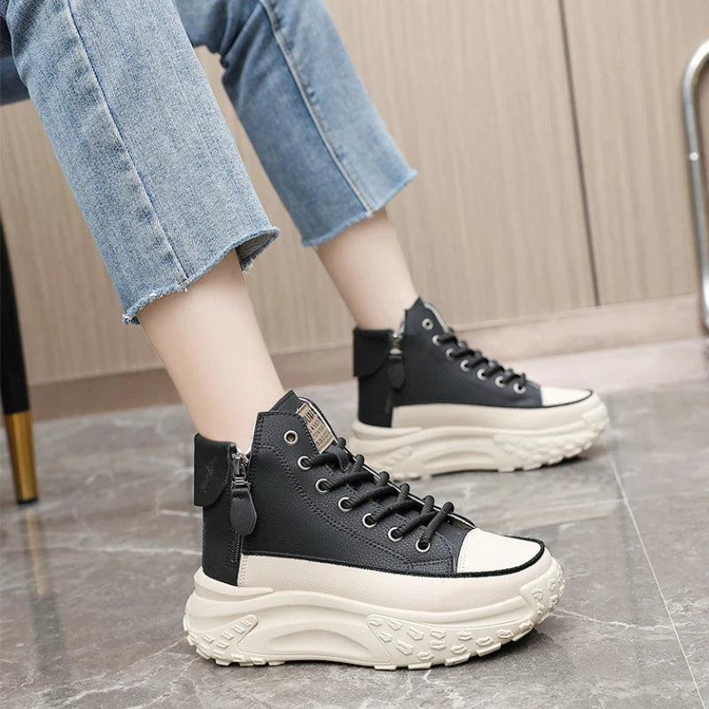 2025 New Women Sneakers Luxury Fashion High Top Women Boots Platform Casual Shoes Outdoor Running Shoes for Women Tenis De Mujer.