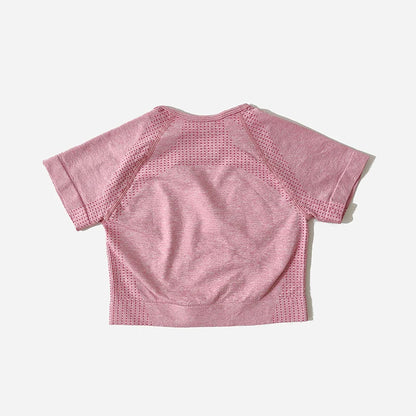 WAREBALL Seamless Yoga Set Women Workout Gym Clothes Fitness Short Sleeve Crop Top Shirt High Waist Leggings Pants Sports Suits