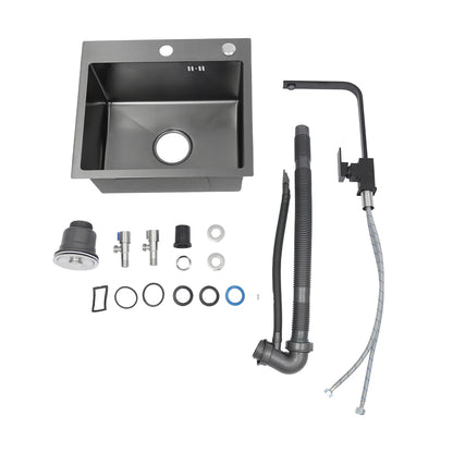 Edelstahlspüle, gut abdichtendes modernes Küchenspülbecken mit Abflusskorb für Häuser/Restaurants/Wäschezimmer