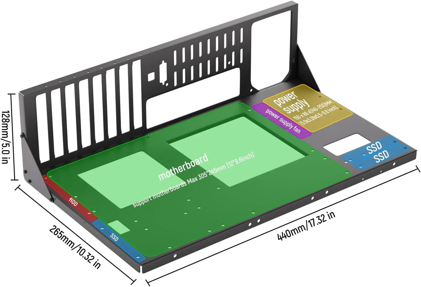 Open Air Computer PC Case, Test Bench Chassis ATX Open Mining Frame Computer Case, DIY PC Case Rack for ATX MATX ITX Motherboard.