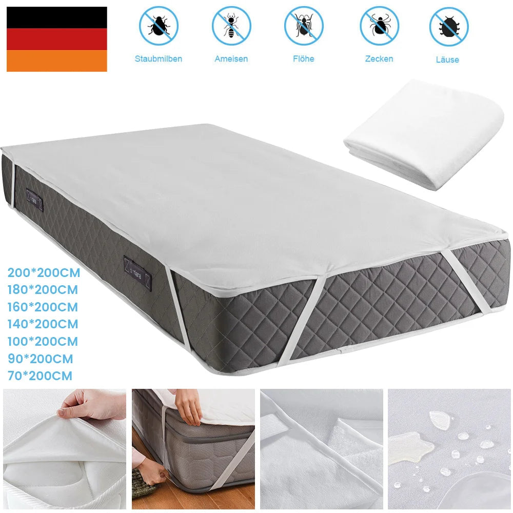 Waterproof Throw Mattress Cover Mattress Protector Covers  Pad Washable Mattress Bed Protector with Elastic Band Single/Double.