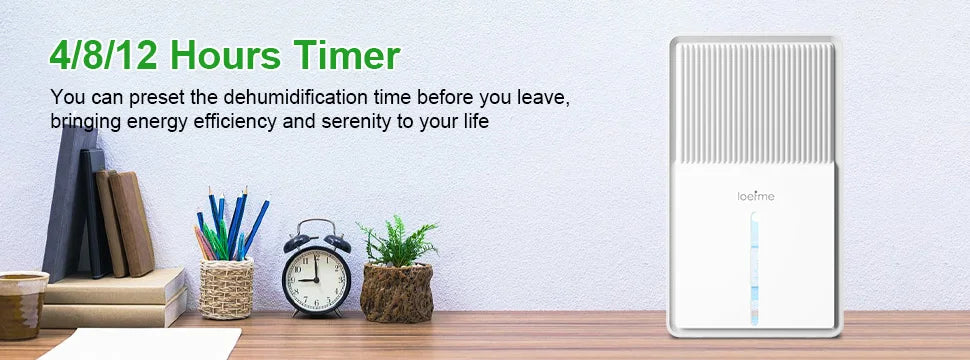 LOEFME 3.0L Air Dehumidifier Portable Mute Moisture Absorbers Machine Air Dryer Deodorizer Dryer For Home Bedroom Office Kitchen.