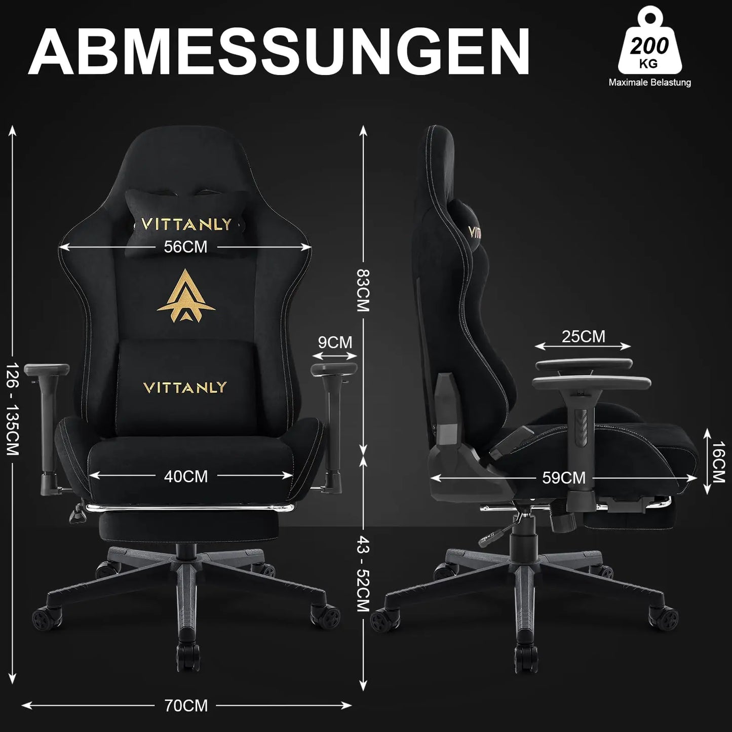 Kitinjoy Hochwertiger Gaming-Stuhl mit Fußstütze, höhenverstellbar, für Unisex, bequemer Bürostuhl, Computerstuhl