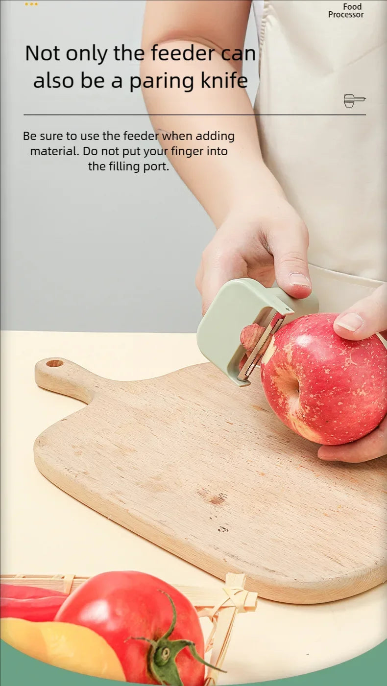 4In1 Electric Vegetable Cutter Set Handheld Wireless Electric Garlic Masher Food Chopper Meat Grinder Machine Food Peel Slice.