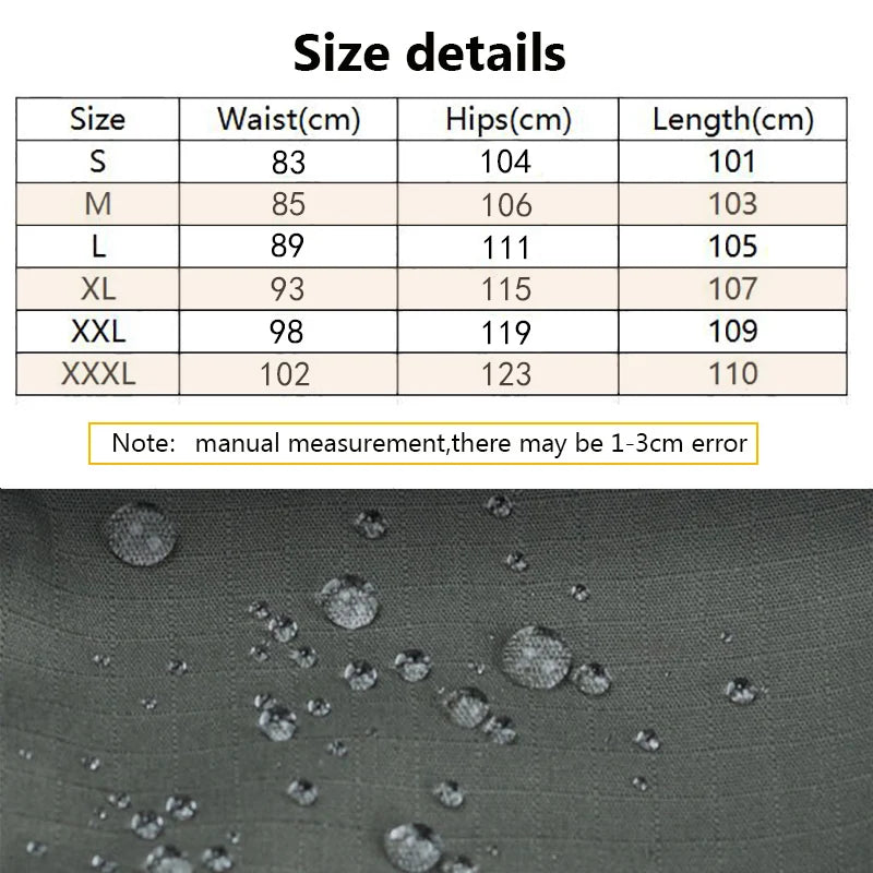 New Tactical Work Pants Men Outdoor Cargo Trousers Multi-pocket Waterproof Pant Autumn Spring Outdoor Workwear Hiking Trousers.