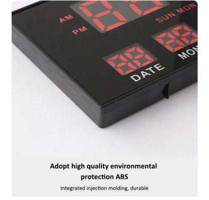 14-Zoll-große digitale Wanduhr, elektronische Uhr, Datumsanzeige, Temperatur, 8 Sätze Wecker, Ausschaltspeicher für die Küche zu Hause