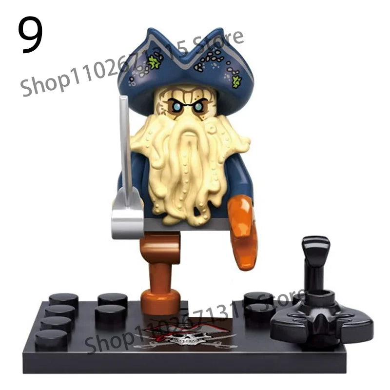 Movies Pirates Of The Caribbean Jack Sparrow Classic Movie Figures Head accessories Building Blocks Toys For Children.