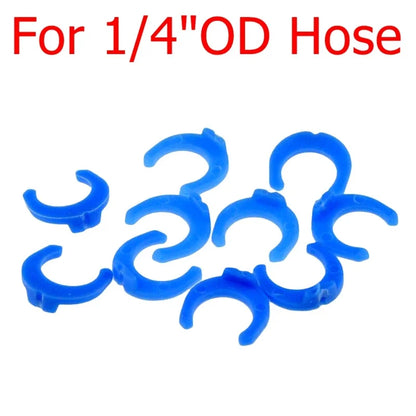 Blue C-Clamp 1/4" 3/8"OD Hose For Water Purifier Quick Connect Fitting Connector Aquarium RO Water Filter Reverse Osmosis System