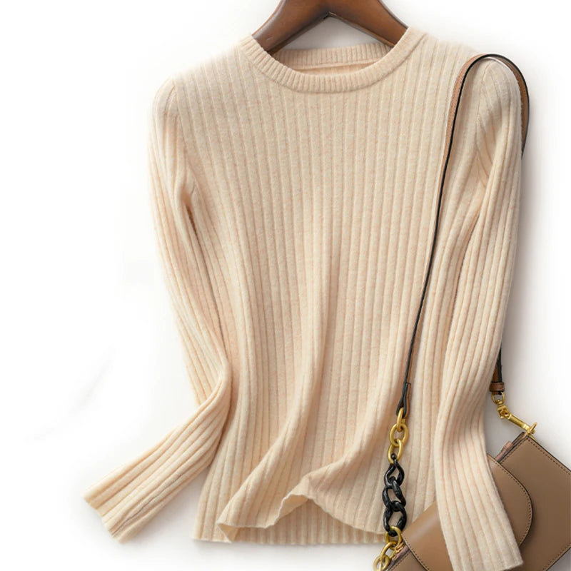 Frauen Pullover Oansatz Herbst Winter Grundlegende Pullover Warme Casual Pulls Jumper Koreanische Langarm Solide Strickwaren Bodenbildung Top.