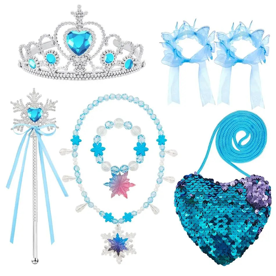 Mädchen Schneekönigin Spitze Schleife Prinzessin Kleid Elsa Cosplay Disney Performance Kleidung Kinder Halloween Karneval Party Fee Outfits