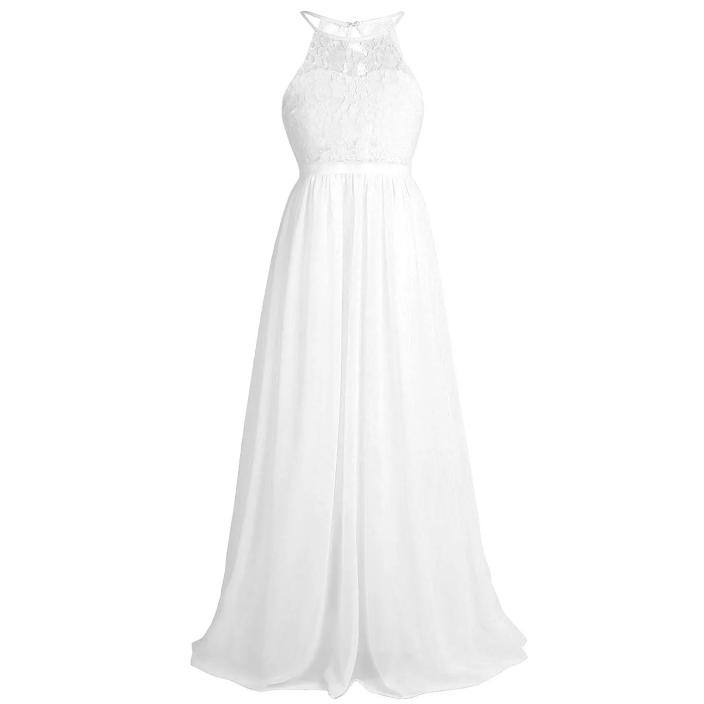 Sommer Mode Blume Mädchen Kleid Hochzeit Geburtstag Party Kinder Lange Kleid Vestido Elegante Halter Neck Floral Spitze Prinzessin Kleid.
