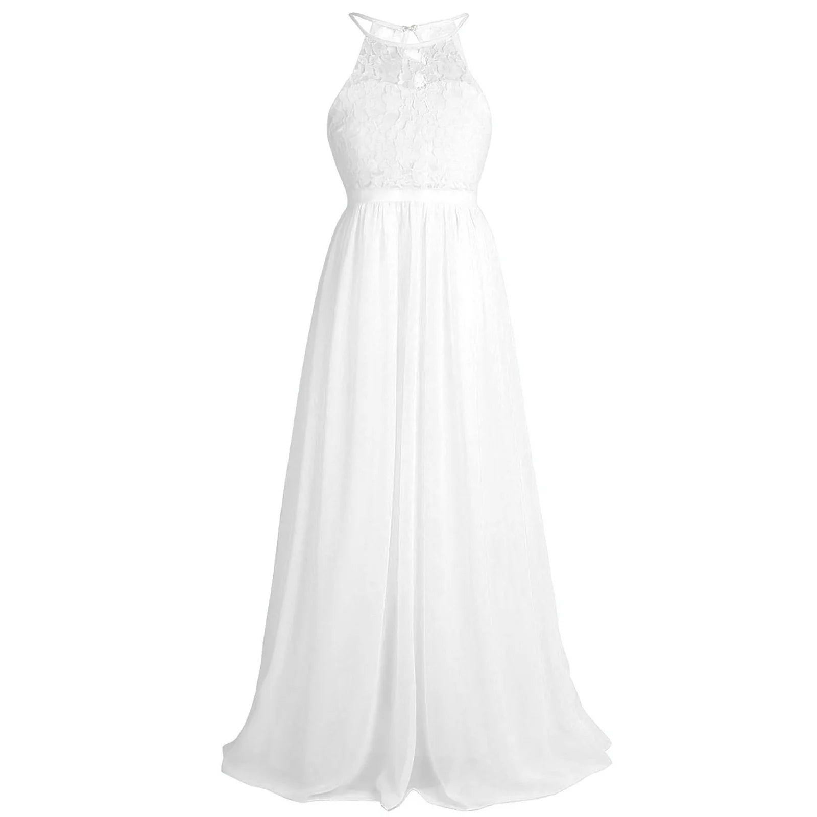 Sommer Mode Blume Mädchen Kleid Hochzeit Geburtstag Party Kinder Lange Kleid Vestido Elegante Halter Neck Floral Spitze Prinzessin Kleid.