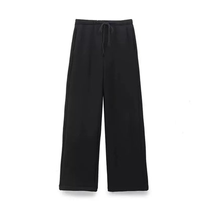 ETJ 2025 Fall/Winter new  women's casual sports oversized zipper hoodie wide leg mop sweatpants set 4174842.