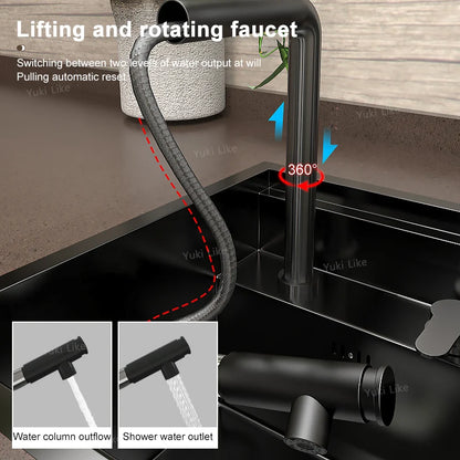 Stainless Steel Kitchen Sink Concealed Mini Single Sink Apartment Bar Multifunctional Hand Wash Fruit and Vegetable Basin