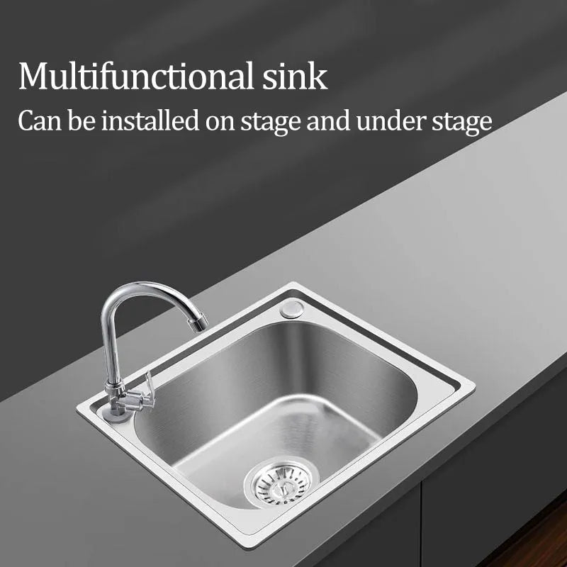 Verdickter Einzelschlitz aus Edelstahl 304 mit Halterung zum Aufhängen an der Wand, Waschbecken, Balkonbecken, Küchenwaschbecken, Waschbecken