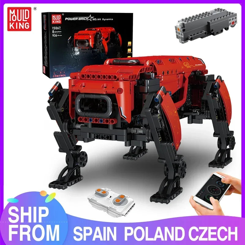 MOULD KING 15066 15067 Technical Toys The APP&RC Motorized Boston Dynamics Big Dog Set Assembly AlphaDog Building Blocks Bricks