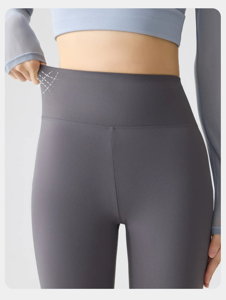 BIVIGAOS Spring Summer Multi Colored Thin Casual Fashion Sharkskin Leggings Women High Waist Tight Sport Cycling Fitness Legging