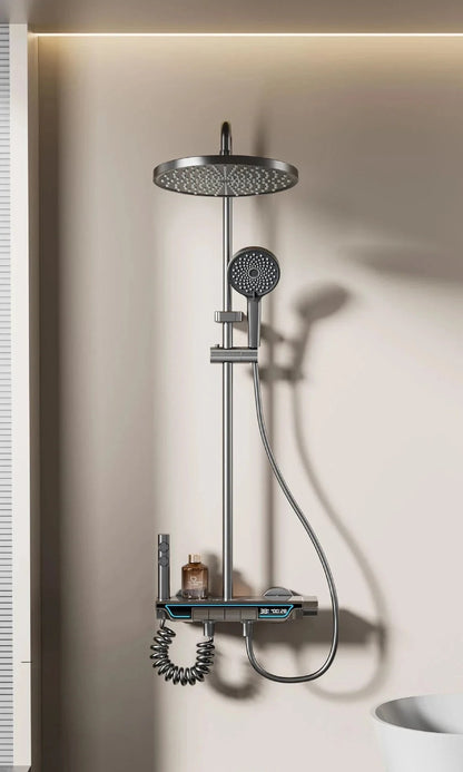 Bathroom Shower System LED Light Shower System Digital Display Shower Faucet included bathroom accessories