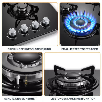 TopStrong 4-Burner Glass Ceramic Built-in Hob Natural Gas Propane Gas Hob.