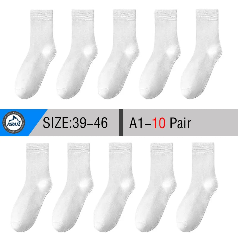 10 Pair Men's Bamboo Socks Anti-bacterial And Anti-odour Soft Business Socks Wearable And Breathable Casual Socks For Men.