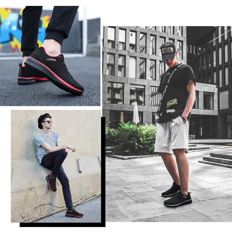YRZL Sneakers Men Running Shoes Lightweight Sport Shoes Classical Mesh Breathable Casual Shoes Fashion Man Sneakers.