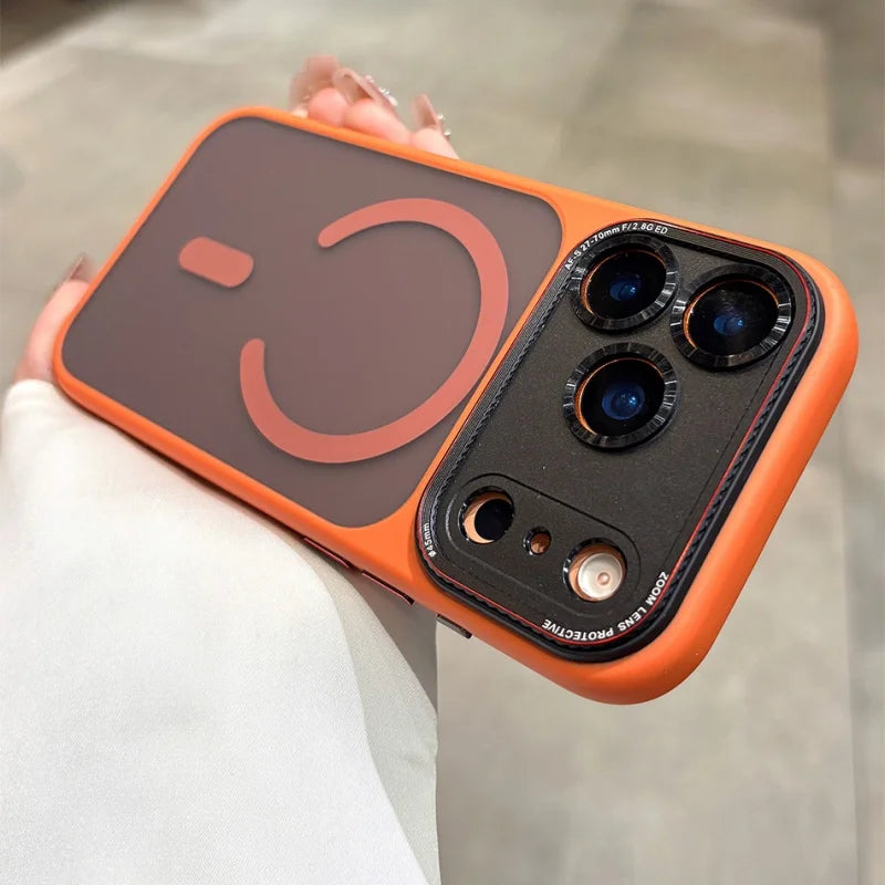 Original For Magsafe Magnetic Matte Phone Case For iPhone 14 15 16 17 Pro Max 17 Air Shockproof Armor Camera Protection Cover.