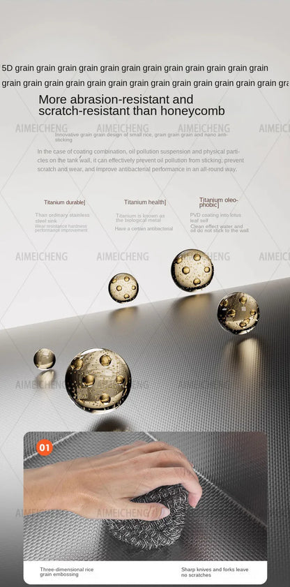 Original-Finish, spülmaschinenkompatibles SUS304-Edelstahl-Küchenspüle mit großer Einzelschüssel und Unterbau