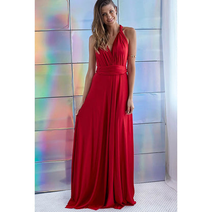 Sexy Frauen Multi way Wrap Cabrio Boho Maxi Club rotes Kleid Verband langes Kleid Party Brautjungfern Unendlichkeit Robe Longue Femme.